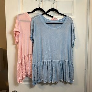 TWO Mossimo Supply Co. Peplum Tees